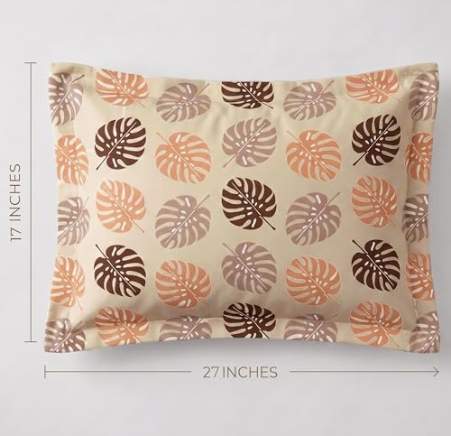 Image of VAS COLLECTIONS Cotton Pillow Cover Set of 2 (17x27 Inches) | Ultra Soft Breathable Pillow Cases for Bed | Skin Friendly, Fade Resistant & Comfortable Pillow Covers for Bedroom Decor (Light Beige)