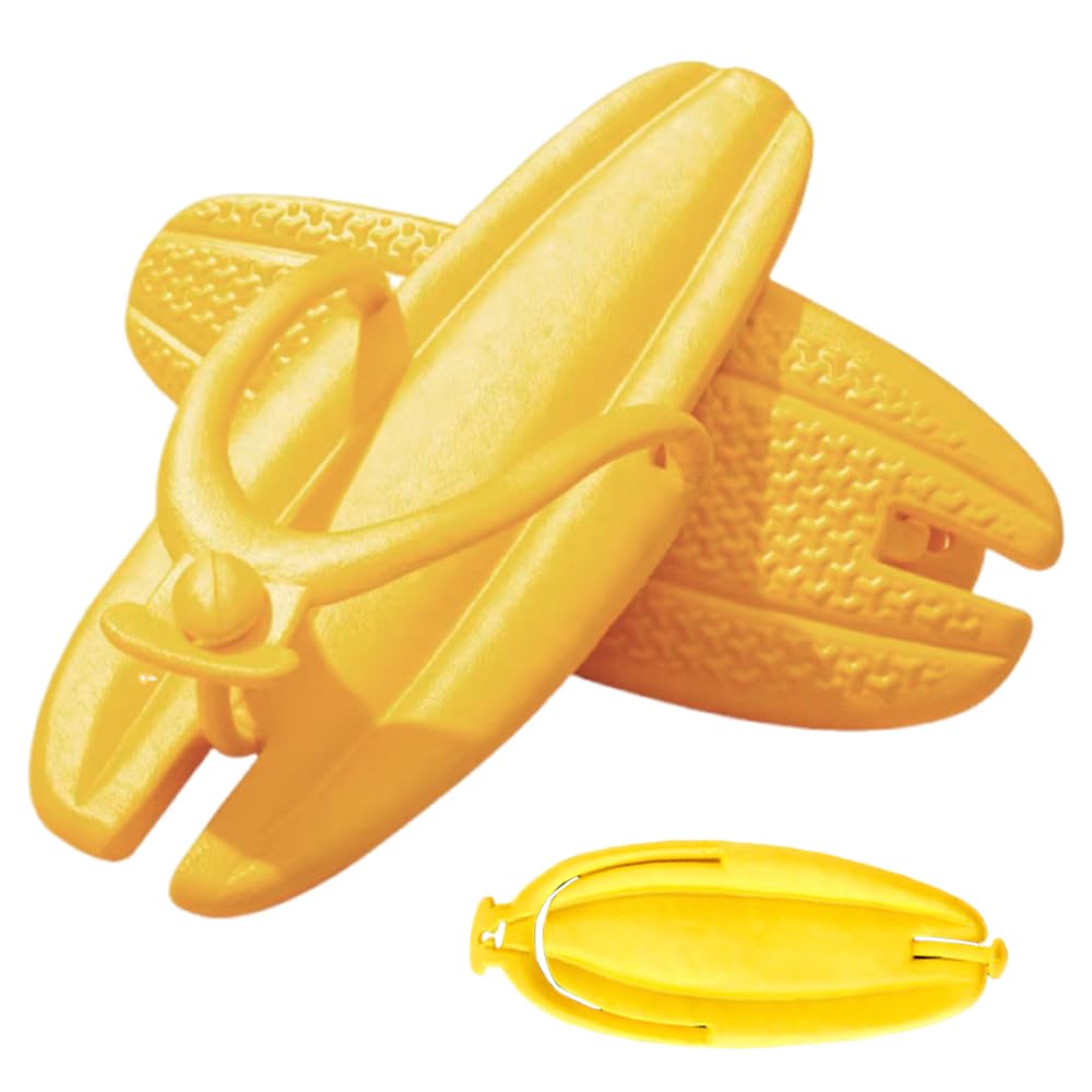 Ouliget Foldable Travel Shower Shoes with Holes,Dry Quickly Non Slip Bath Slippers,Portable Hotel Lightweight Sandals for Spa Nail Salon Beach Pool Gym (Flip-flops Yellow, Adult, Women, 8.5, Numeric Range, US Footwear Size System, 9, Medium)