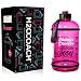 H2OCOACH Half Gallon Sports Water Bottle with Time Marker | Motivational 2.5 Liter, Reusable BPA Free Jug (84 oz)