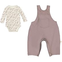 GUNAMUNA Unisex Baby Fleece Overall Set, Easy Diaper Change Zipper, Soft Warm Overalls for Toddlers, 0 to 24 Months