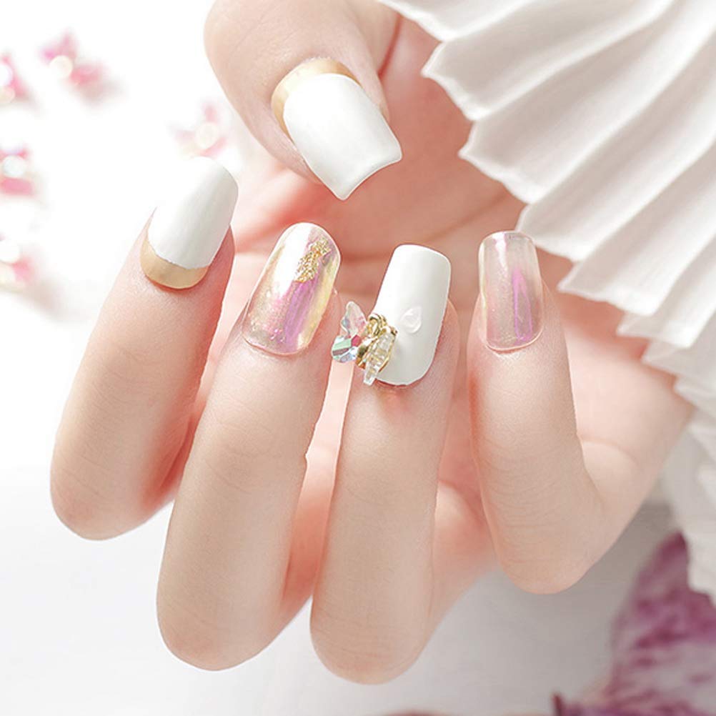 Pimoys 500 Pcs Clear Short Square Press on Nails,10 Sizes Short Square Nails Full Cover Artificial Acrylic Fake False Nails for Women Girls Nail Art Design DIY Nail Salons