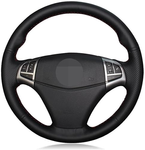 Funda para volante de automóvil personalizada para SsangYong Korando 2010-2019, cubierta de volante de automóvil, hecha a mano, cuero genuino negro