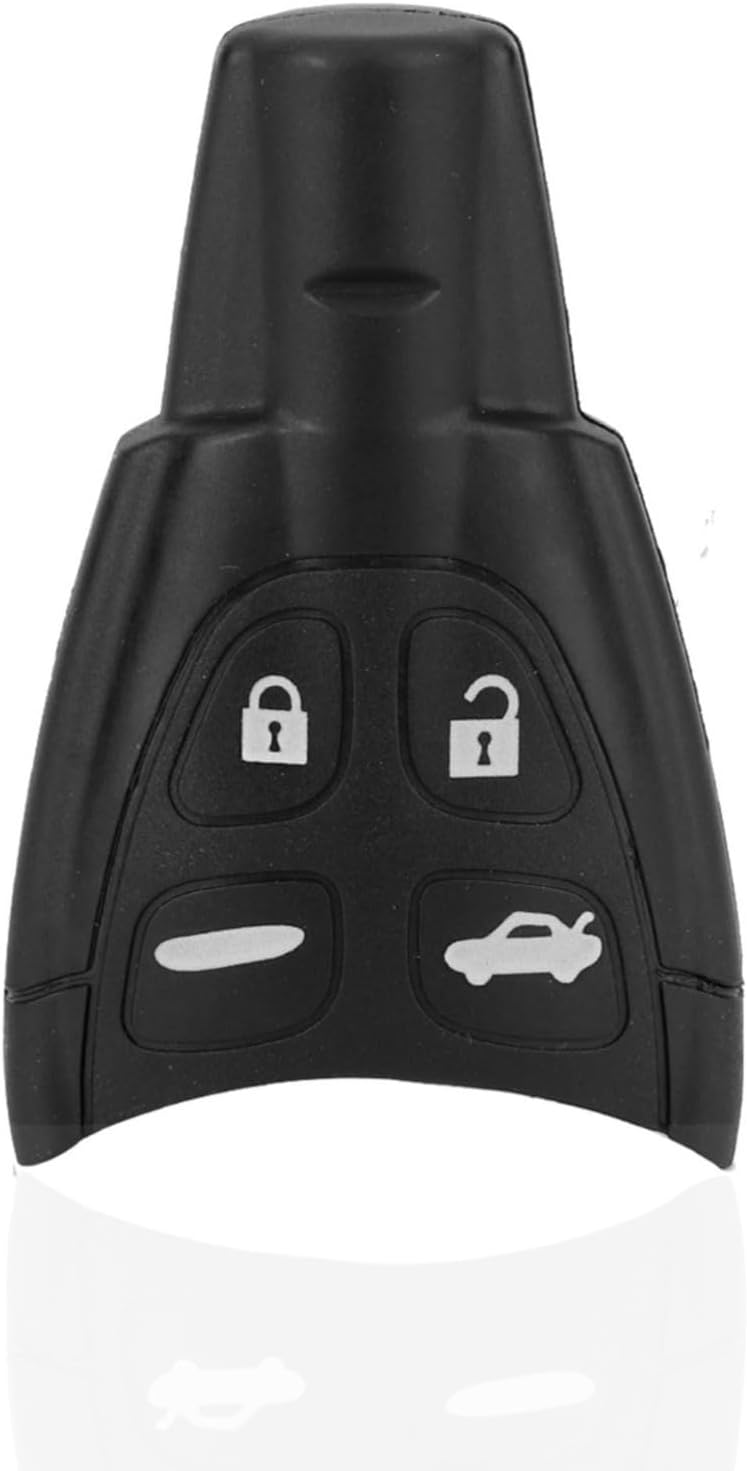 Akozon Car Key Case, Black 4 Buttons Remote Key Fob Cover Car Key Shell Protector Replacement for Saab 1993-1995 Car Key Fob