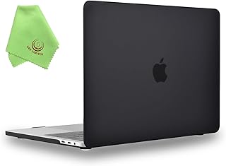UESWILL Matte Hard Case Compatible with MacBook Pro 15 inch with Touch Bar & USB-C 2016 2017 2018 2019 Release Model A1990 A1707, Black
