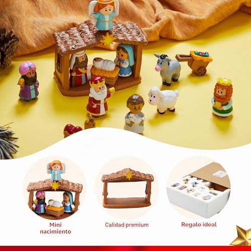 Miniatura 3 de Joyin Juego De 13 Piezas De Belén De Navidad, Juguetes En Miniatura De Reenact, Escena De Pesebre De Navidad Para Niños, Regalo, Decoraciones De Navidad