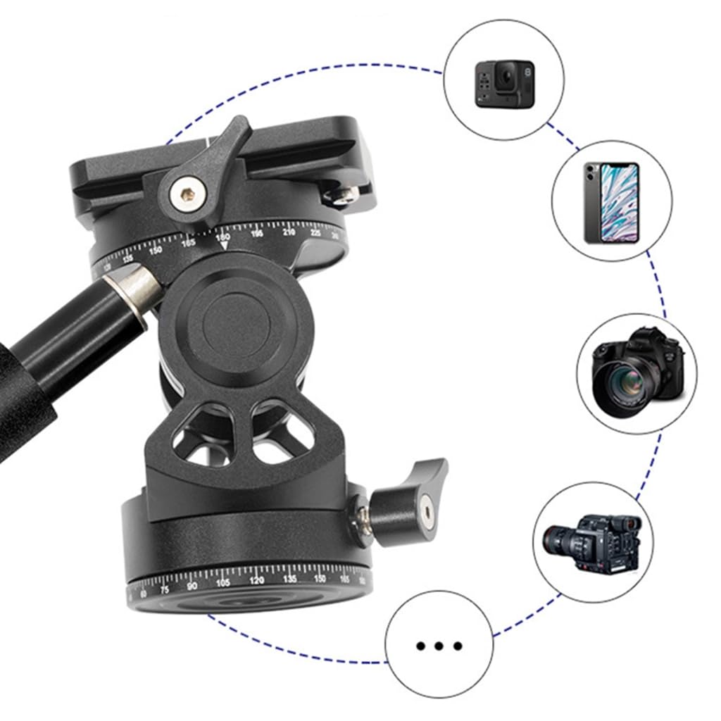 Doppio treppiede panoramico testa fluido Mini Pan Tilt Head Quick Release Plate Handle