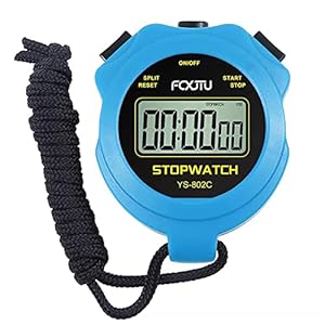 FCXJTU Simple Digital Basic Stopwatch, No Bells, No Clock, No Alarm, Simple Basic Operation, Silent, ON/Off, Pure Stopwatch for Swimming Running Training Kids Coaches Referees Teachers (1Lap Blue)