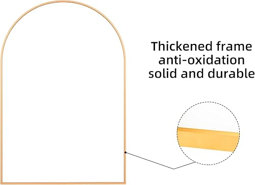 Miniatura 4 de Espejo de tocador arqueado montado en la pared, cuerpo completo, maquillaje, baño, dormitorio, sala de estar, espejos de seguridad, marco de