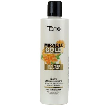 Tahe Miracle Gold Anti-Frizz Shampoo with Keratin, Argan Oil, and Chamomile Extract, 300ml