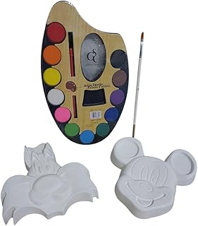 Gypsum Shapes for Coloring +12-Color Watercolor Palette + Free Brush, Encourage Children to Replace Phones with a Fun Activity and Developing Learning Skills. (2 Large Shapes)
