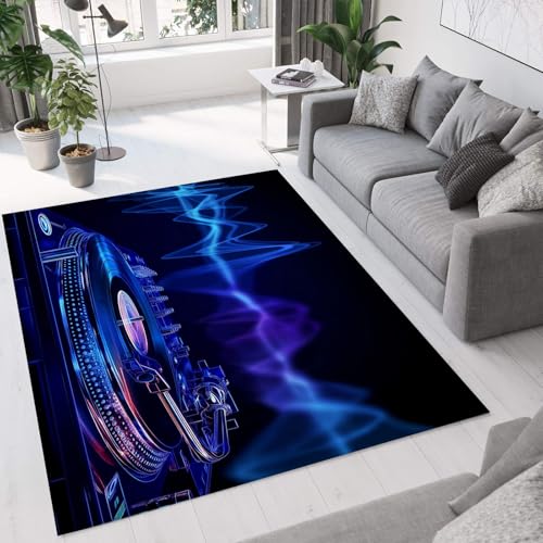 Tapis extérieur terrasse antidérapant thème musical moderne violet - 2