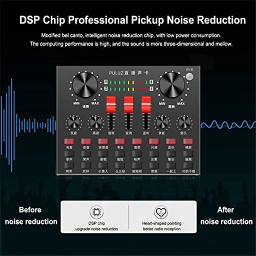 PFDTS Live-uitzending Professionele Microfoon Registratie Geluid Mixer Versterker met geluidskaart, Bluetooth USB - Image 7