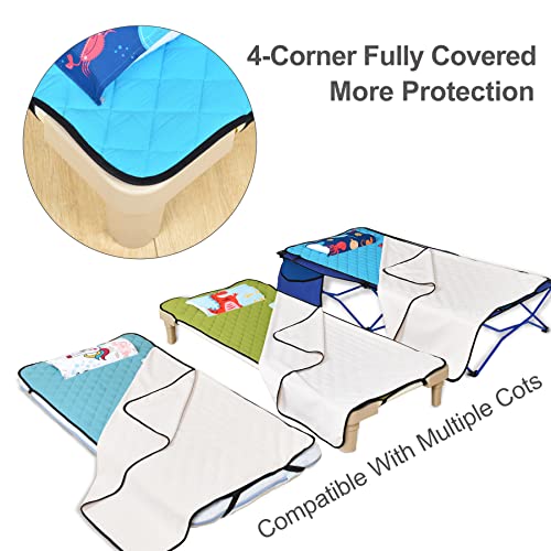Krand Kids Nap Mat With Washable Pillow And Blanket All-In-One Comfy Bedding For Toddler Boys & Girls Preschool Daycare Cot,Features 100% Cotton Sleep Side And Elastic Straps-Waking Up #TOP3