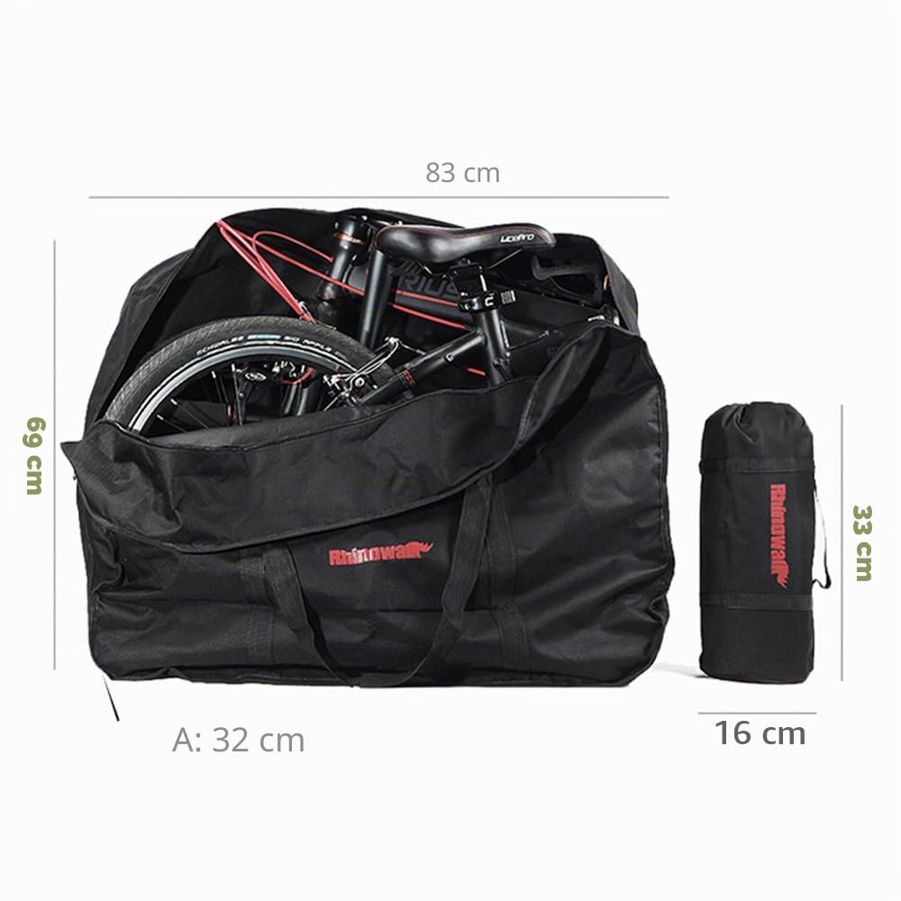 UBORSE Bolsa de Transporte Plegable para Bicicleta Bolsa de Almacenamiento para Bicicletas Impermeable Bolsa Plegable para Bicicletas MTB de 20" (Negro)