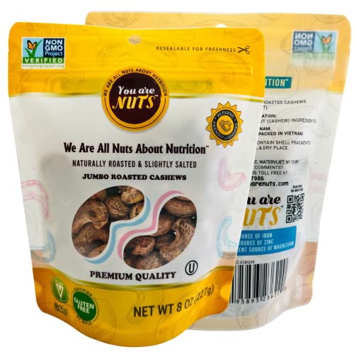 Cashews | Naturally Roasted & Slightly Salted | 16 Oz Bag | Whole Cashews With Natural Skin | Non Gmo | Gluten Free | Vegan | Kosher Parve | Keto Friendly | Everyday Protein. #TOP1
