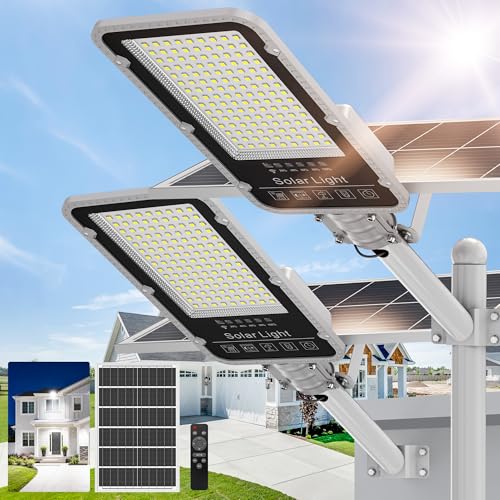 Sunwish 15000W Solar Street Lights Outdoor,Remote, IP67,Dusk to Dawn