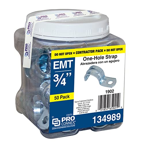 Sigma Electric Proconnex 1902 Emt One-Hole Strap 3/4-Inch, 50-Pack, Gray #TOP2