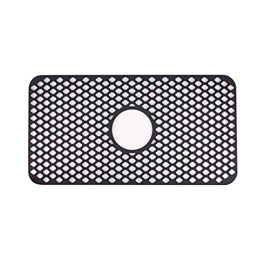 Color Sólido Anti-Alfombrilla Escurridora De Silicona Antideslizante, Alfombrilla Lavable Duradera Suave Para Fregadero, Alfombrilla Para Secar Platos De Esqueleto Para Cocina Y Baño-negro-63*33cm Cover