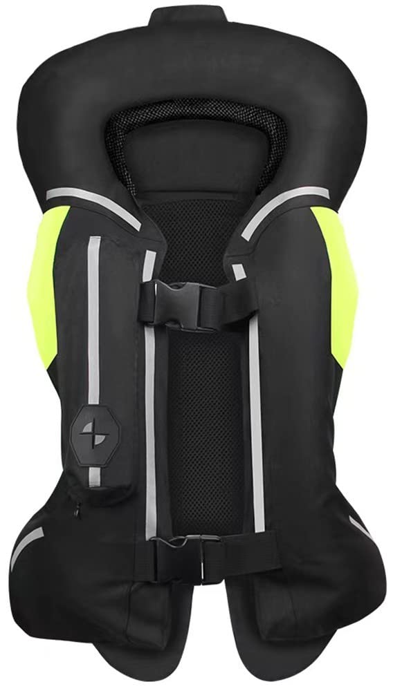 FAXIOAWA Gilet Gonfiabile anticaduta per Moto con Striscia Riflettente Gilet per Air Bag da Moto Tuta da Corsa 0,1 Secondi grilletto Equipaggiamento Protettivo per Motocross Facile da Indossare