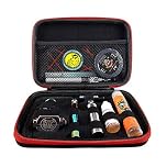 Wolfteeth 8 Inch Vape Bag for Supplies & Electronics, Travel Portable Case | Empty, No Liquid, No Nicotine - Black Red 1226