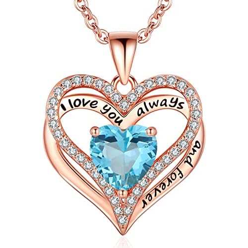 S925 Sterling Silver Necklace for Women, Wife Jewelry Rose Gold, Mom Birthday Valentines Mothers Day Gifts, Girlfriend Necklaces, Daughter Heart Jewel, Anniversary for Her
