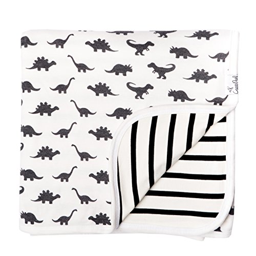 Image of Large Premium Knit Baby 3 Layer Stretchy Quilt Blanket Dinos for Boys"Wild" by Copper Pearl …