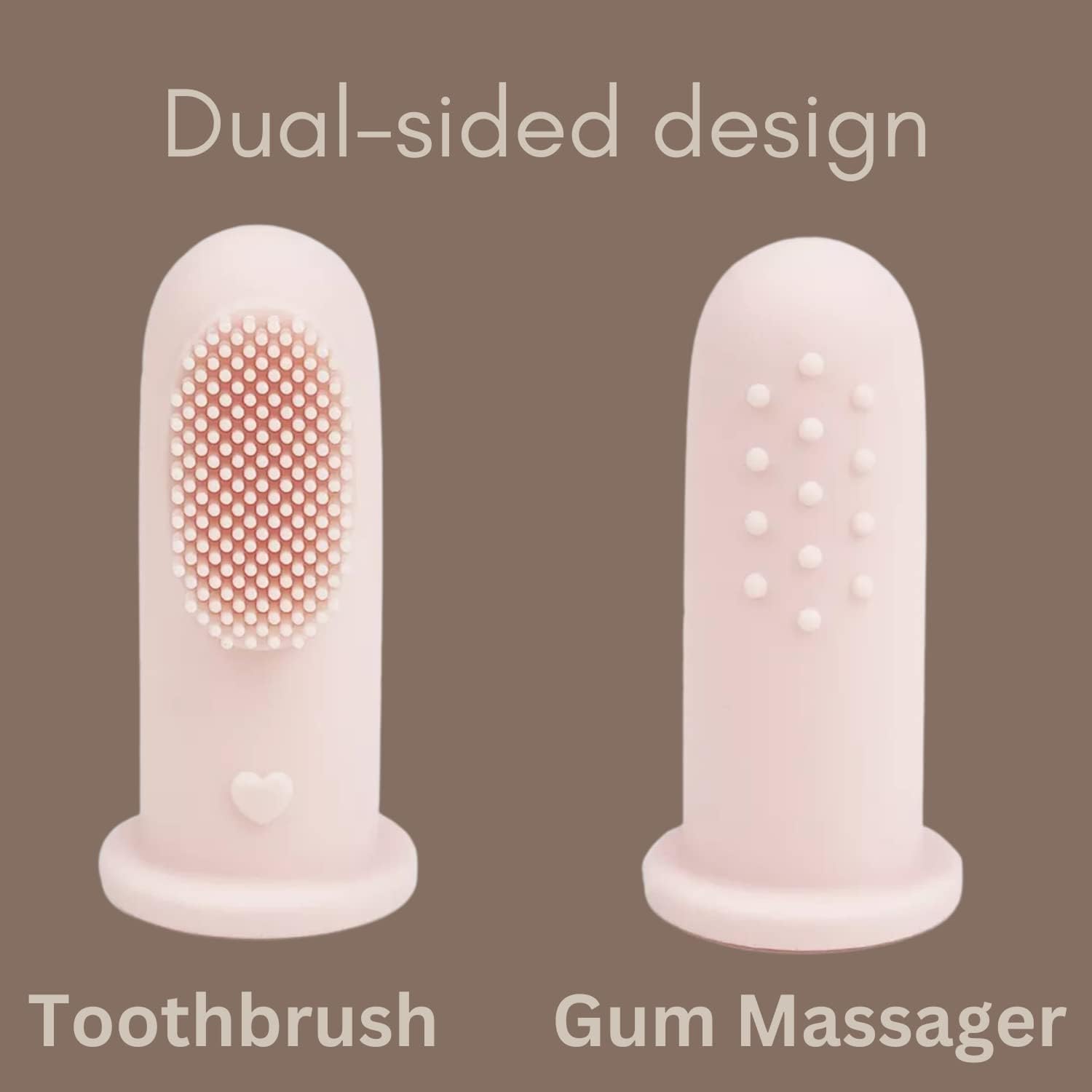 Baby Finger Toothbrush Set, Dual-Sided Silicone Finger Toothbrush with Suction Base, Baby Tooth & Tongue Cleaner for Infant Oral Care, Gentle Gum Cleaning & Daily Hygiene 1