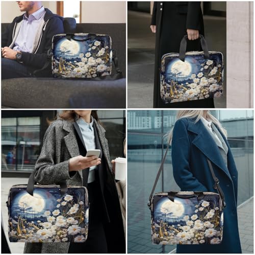 Bolsa para portátil de 16 pulgadas con diseño de flor luna miniatura 7