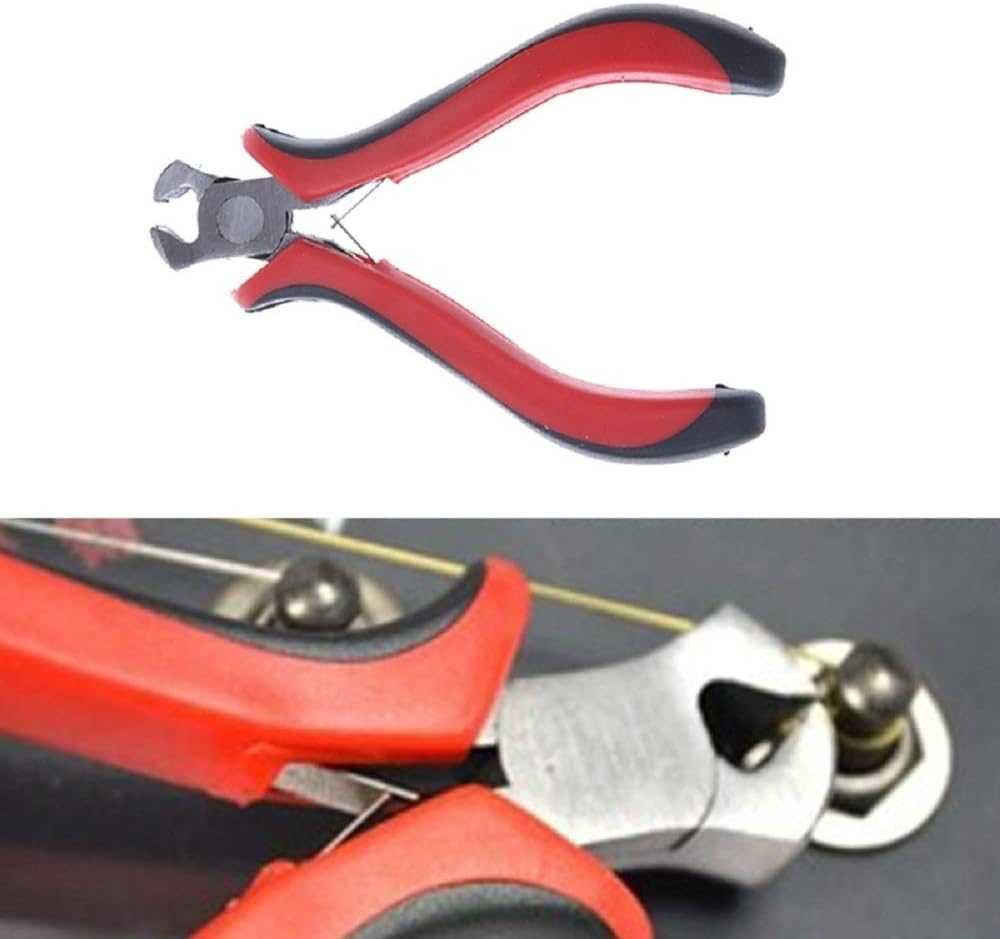 Guitar Bass String Cutter Scissors Pliers Fret Bridge Pin Nipper Puller Tools Instrument Guitarra Repair Tool Guitar Accessories(1pcs Red Black Guitar Bass String Cutter) image 5