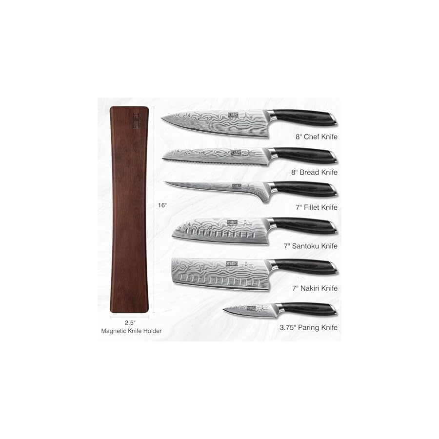 HOSHANHO-7-Pieces-Knife-Set-with-Magnetic-Knife-Holder-Ultra-Sharp-Powder-Steel-Kitchen-Knives-Set-Professional-Chef-Knife-Sets-with-Ergonomic-Pakkawood-Handle HOSHANHO 7 Pieces Knife Set with Magnetic Knife Holder, Ultra Sharp Powder Steel Kitchen Knives Set, Professional Chef Knife Sets with Ergonomic Pakkawood Handle