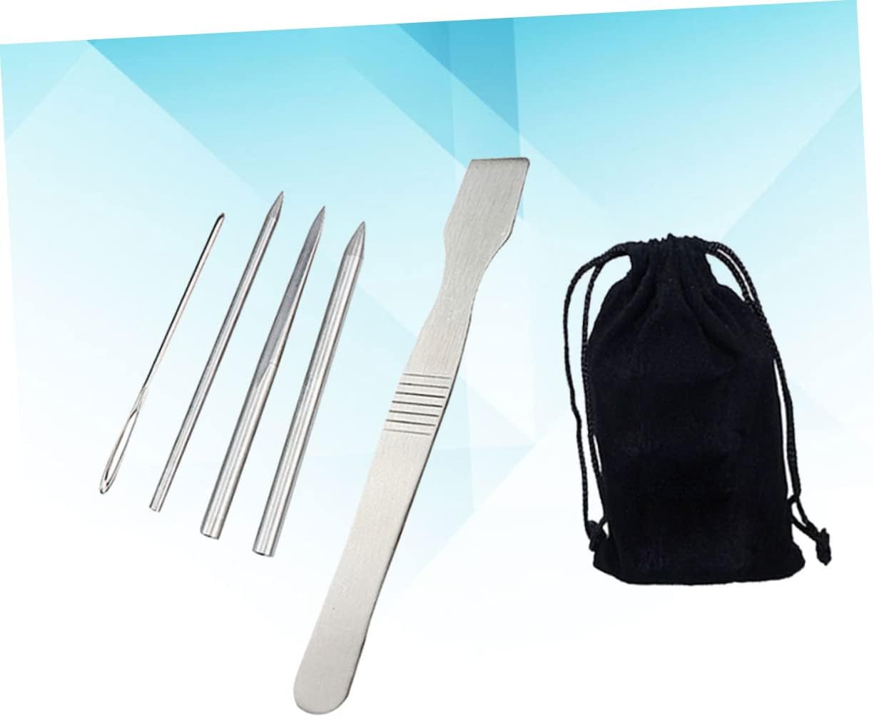 VILLFUL DIY Leather Weaving Kit Stitching Set 5 Sizes Needles Stainless Steel Lacing Stitching Needles for Bracelets Craft Projects