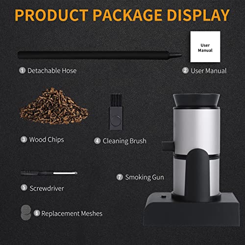 Boruit Cocktail Smoker Portable Smoking Gun With Wood Chips Handheld Smoke Infuser Indoor Food Smoker For Meat, Drinks, Cheese, Bbq, Pizza, Salmon, Sous Vide #TOP5
