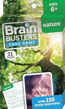 Cards Brain Busters Card Game for Kids, Family Trivia Game with 30 Flash Cards - Learn and Play with Multiple Choice Trivia Cards About Nature Book