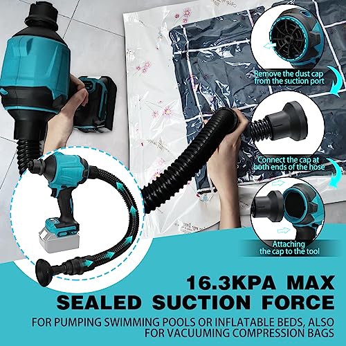 Compressed Air Duster Machine for Makita, Cordless Brushless Inflator Cleaner Duster Leaf Blower, for Cleaning dust, Hair,Inflating Swimming Pools and Inflatable beds, Vacuum Compression - Thumbnail 4