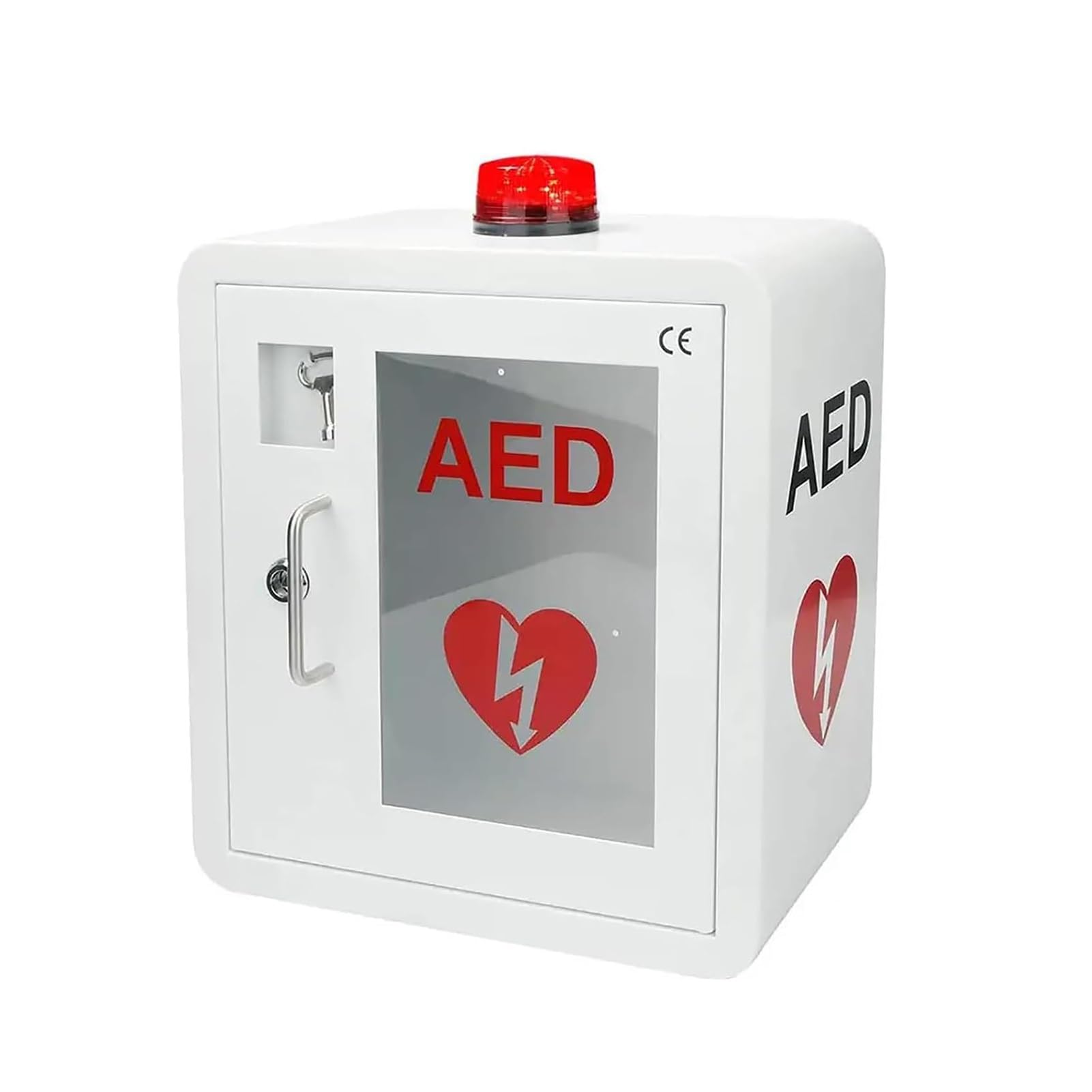 Szafka na defibrylator AED, skrzynka alarmowa do defibrylacji serca ze światłem | Pudełko do przechowywania defibrylatora, apteczka pierwszej pomocy montowana na ścianie, apteczka do domu, szkoły i biura