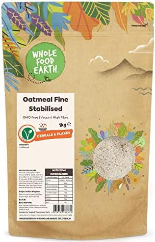 Wholefood Earth Oatmeal Fine Stabilised 1kg | GMO Free | Vegan | High Fibre