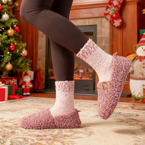 image for EverFoams Women’s Soft Curly Full Slippers Memory Foam Lightweight H