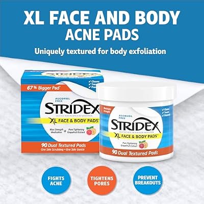 Stridex XL Face Body Pads, 90 Count