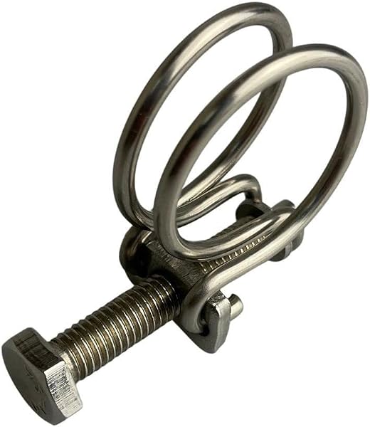 Lot de 4 colliers de serrage à double fil en acier inoxydable 27-32 mm - 1
