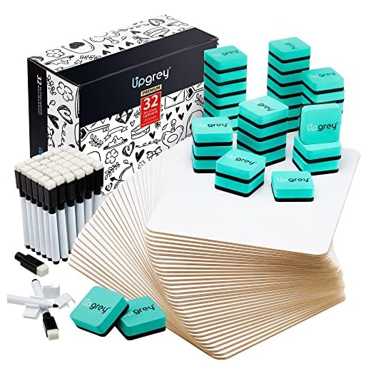 32 Pack Dry Erase Lapboards, Double-Sided Small White Board for Classroom Student, 9"x12" Portable Dry Erase Board Bulk, Mini Whiteboard with 36 Pens, 36 Erasers & 36 Pen Holders, for Teacher Supplies