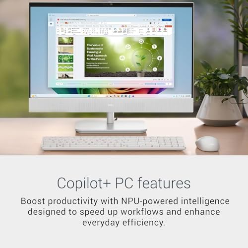 Image of Dell 27 All-in-One Desktop Computer, Intel Ultra 7 355 8-Core AI Processor, 23.8 inch FHD WVA Anti-Glare Display, Wi-Fi 7, Bluetooth 6.0, Windows 11 Pro for Business (64GB RAM | 2TB SSD)