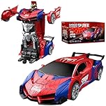 ZHUJIECAO Remote Control Car Toys for Kids, 2 in 1 Spider Robot Transforming Car 2.4GHz, 360° Rotation Drift RC Stunt Vehicle with One-Button Deformation, Cool Christmas Birthday Gift for Boys Girls