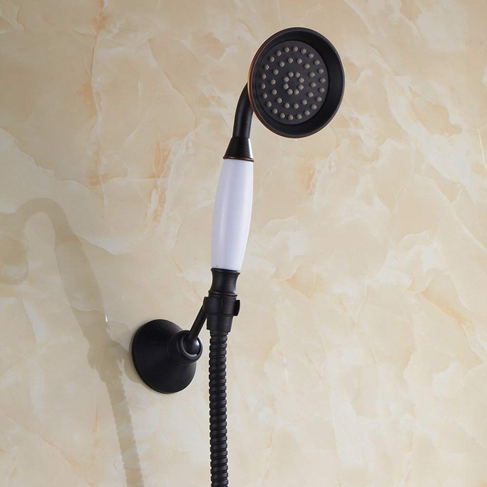 Grifo Mezclador Todo Bronce Ducha Simple Estilo Europeo Dibujo Antiguo baño Bronce Negro Tomar una Ducha Grifo Ducha Traje (tamaño: C)