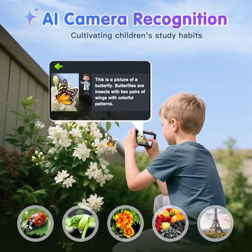 DSOEKEU AI Digital Camera, WiFi Cameras for Photography with Object Recognition, Compact Point and Shoot Digital Camera with Dual Lens, Flash, 3.6" Touch Screen, Gift for Kids Teens — view 3