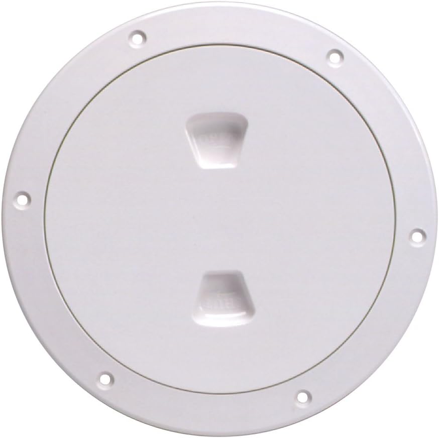 BECKSON MARINE Beckson 6" Smooth Center Screw-Out Deck Plate - White / DP60-W /