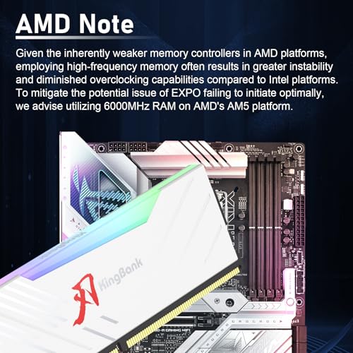 Image of KingBank RGB Computer Desktop Memory Ram Hynix M-die DDR5 32GB(2x16GB) 6400MT /s CL32 1.4V with Heatsink for Desktop Computer Gaming /Office /PS,White