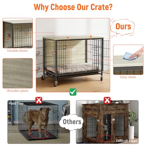 Móveis de gaiola média para cães, 82,5 cm C x 55,5 cm L x 64 cm A, caixa interna para animais de est