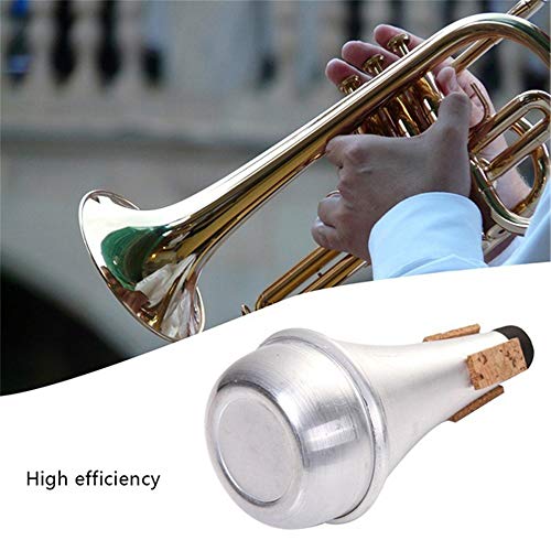 CHXIHome Trumpet Mute, Cork Strips Aluminum Alloy Practice Trumpet Cornet Mute, Trumpet Practice Mute Straight Mute, for Jazz Instrument