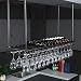 KEPMOGOH Sufitowy metalowy stojak na wino, z regulacją wysokości, industrialny wiszący stojak dekoracyjny, półka na butelki wina w stylu vintage, uchwyt kielichowy, do barów/restauracji/kuchni (rozmiar: 120 cm)