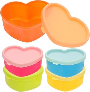 MAGICLULU Mini Sauce Containers 5-Pack with Lids Compact Snack Storage Boxes 3X2.36X1.37 Inch for Condiments Ketchup Portable Food Storage for Kitchen Picnic Bbq